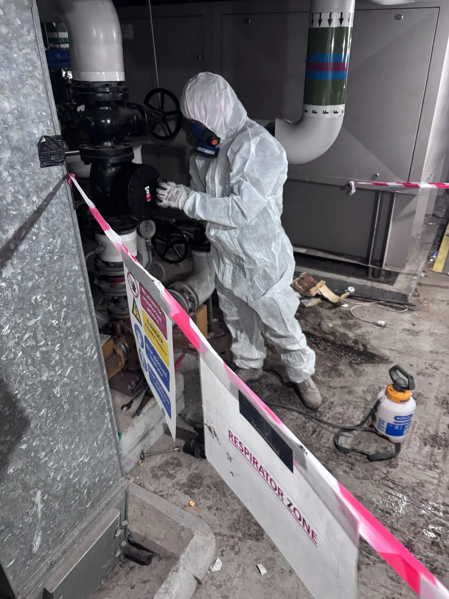 Asbestos artex removal from concrete soffit in Hornsey
